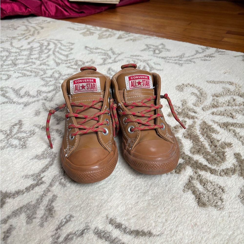 Converse Brown and Red Sneakers Classic Design